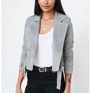 Silence + Noise Gray Suede Jacket